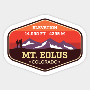 Mount Eolus Colorado - 14ers Mountain Climbing Badge Sticker